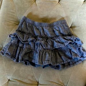 Denim ruffle skirt